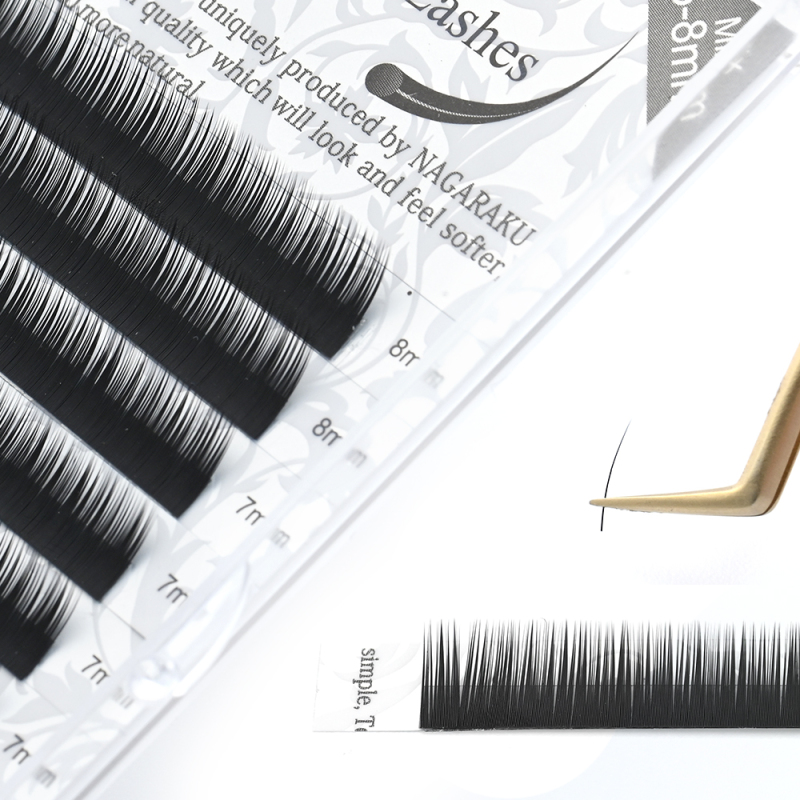 NAGARAKU Classic Bottom Eyelash Extension Mix 5-8mm Matte Black 12 Lines