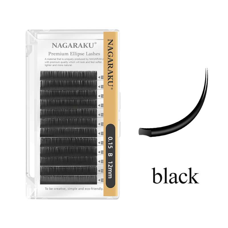 NAGARAKU Grey Black Brown Color Split Tips Ellipse Eyelashes Super Soft Gentle Lashes