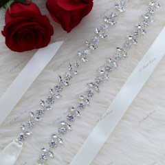 Wholesale Sparkly Rhinestones Satin Ties Sash