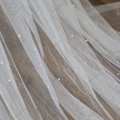 137 Inch Pearl Glitter Wedding Veils