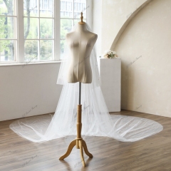 137 Inch Pearl Glitter Wedding Veils