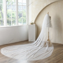 137 Inch Pearl Glitter Wedding Veils