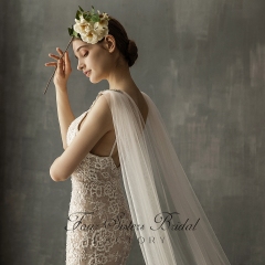 118 Inch Pearl And Crystal Shoulder straps Shawl