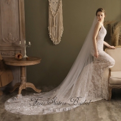 Floral Applique Lace Bridal Veils