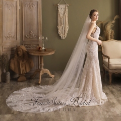 Floral Applique Lace Bridal Veils