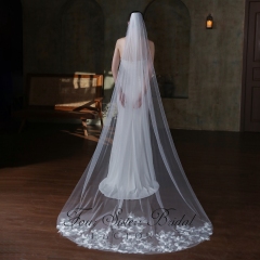 106 Inch Floral Lace Train Veil