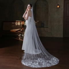 106 Inch Floral Lace Train Veil