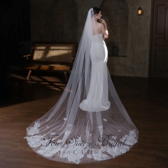 118 Inch Sequin Floral Lace Veil