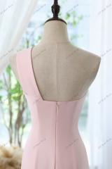 Fit And Flare Crepe Prom Gown With One Shoulder
