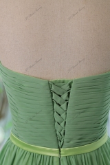 Delicate Sweetheart Prom Dress With Chiffon Pleated Skirt and belt
