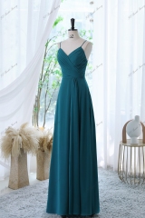 A-line Chiffon Bridesmaid Dress With Spaghetti Straps And Crossing Strappy Back