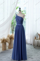 Chiffon A-line Bridesmaid Dress With One Shoulder And Thin Belt