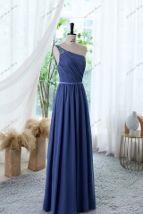 Chiffon A-line Bridesmaid Dress With One Shoulder And Thin Belt