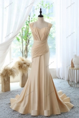 Pleated Mermaid Prom Dress With Skirt Horsehair