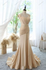 Pleated Mermaid Prom Dress With Skirt Horsehair