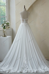 Lace Applique With Soft Chiffon Bridal Gowns