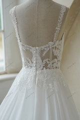 Lace Applique With Soft Chiffon Bridal Gowns
