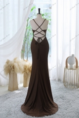 Mermaid Prom Dress With Deeping V-neck And Crossing Back
