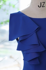 Ruffled Round Neckline Cocktail Dress With Key Hole Back