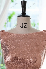 Sequin Form-fitting Prom Dress With Bateau Neckline And Cowl V-Back