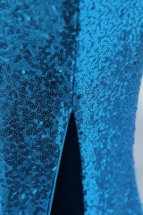 Sequin Mermaid Prom Gown with Spaghetti Straps And High Split