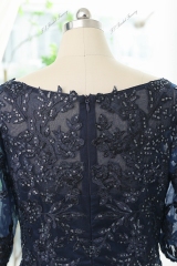 Floral Sequin Appliques Mother Of Bride Dress With A-line Silhouette And V-neck