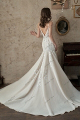 Soft Mermaid Gown With A Chantilly Lace With Drop Waist