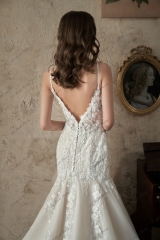 Soft Mermaid Gown With A Chantilly Lace With Drop Waist
