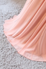 Elegant Pleated Chiffon Sweetheart With off the shoulder Floor Long Bridesmaid Dress