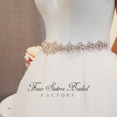 Wholesale Rhinestone Satin Ribbon Wedding Belt