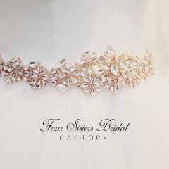 Wholesale Rhinestone Satin Ribbon Wedding Belt