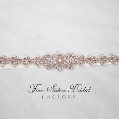 Wholesale Rhinestone Satin Ribbon Wedding Belt