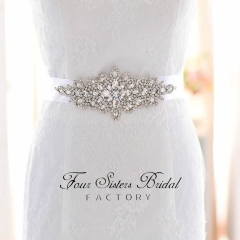 Glistering Rhinestones Satin Wedding Sash