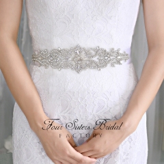 Glistering Crystal Satin Wedding Sash