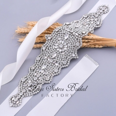 Gorgeous Rhinestone Satin Ribbon Bridal Sash