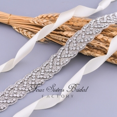 Stunning Bridal Belt With Crystal Rhinestone Motif