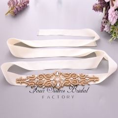 Glistering Crystal Satin Wedding Sash