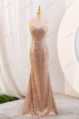 Long Prom With Sweet Heart Neckline Glitter Mermaid Dress