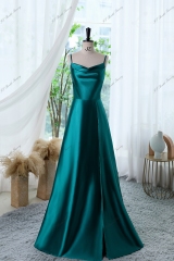 Cowl Neck Soft Satin Bridesmaid Dress
