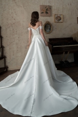 Off The Shoulder Sweetheart Satin Wedding Dress