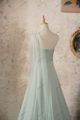 Cowl Neck Soft Satin Bridesmaid Dress