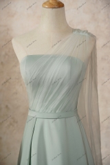 Cowl Neck Soft Satin Bridesmaid Dress