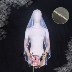 Pearls Beading Edge Bridal Veils