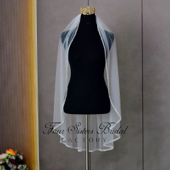 Pearls Beading Edge Bridal Veils