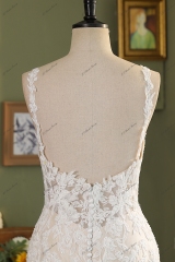 Stunning Floral Lace Appliques Mermaid Wedding Dress