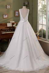 Simple Mikado Tulle Bridal Dress
