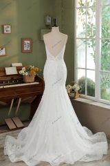Stunning 3D Floral Lace Appliques Mermaid Wedding Dress