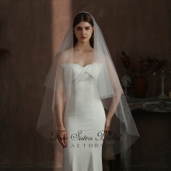 51Inches Two Layers Beading Wedding Veil