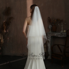 51Inches Two Layers Beading Wedding Veil