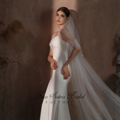 Two Layers Delicate Lace Flowers Veil